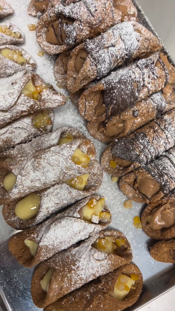 Savor Italy’s Finest: Introducing Our Irresistible Cannoli Infused with Crema Pasticcera and Nutella!